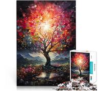 Puzzle da 1000 pezzi per adulti e adolescenti “Albero colorato~” Fatto di legno，per e da 14 anni in su Gioco impossibile perché è ideale come regalo per tutta la famiglia。misurare：50x75cm