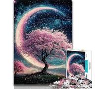 Puzzle da 1000 pezzi per adulti e adolescenti, albero di ciliegio in fiore, antistress, per ammazzare il tempo, lista dei desideri con Babbo Natale (38x26cm)