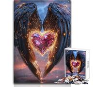 Puzzle da 1000 pezzi per adulti e adolescenti, ali d'angelo e cuore, giochi educativi, analisi e logica, opera d'arte, regalo, dimensioni 50x75cm