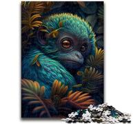 Puzzle da 1000 pezzi per adulti e adolescenti,alieno tropicale,scimmia,ciano,aiuta il cervello a esercitare i giocattoli avvincenti per coltivare la pazienza,collezione di artisti,belle arti,26x38cm