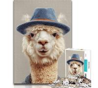 Puzzle da 1000 pezzi per adulti e adolescenti Alpaca che indossa un cappello Puzzle per adulti antistress Sfida difficile Regali di Babbo Natale segreto 75x50cm