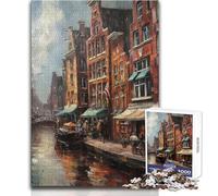 Puzzle da 1000 pezzi per adulti e adolescenti Amsterdam Paesi Bassi Giochi educativi Analisi e logica Opera d'arte Regalo Dimensioni 38x26cm