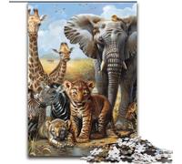 Puzzle da 1000 pezzi per adulti e adolescenti, animali africani, attività per famiglie, decorazioni per la casa uniche e regali per bambini dai 14 anni in su dimensioni 26x38cm