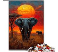 Puzzle da 1000 pezzi per adulti e adolescenti, animali africani, attività per famiglie, decorazioni per la casa uniche e regali per bambini dai 14 anni in su dimensioni 26x38cm