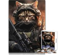 Puzzle da 1000 pezzi per adulti e adolescenti, animali, soldati, gatti, giochi educativi, analisi e logica, opera d'arte, regalo, dimensioni 38x26cm