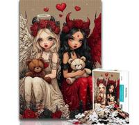 Puzzle da 1000 pezzi per adulti e adolescenti Anime Evil Girl, giocattoli educativi per l'apprendimento, giochi per famiglie, adatti per la decorazione del desktop, 38x26cm