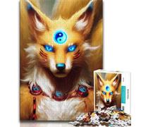 Puzzle da 1000 pezzi per adulti e adolescenti Anime Fox God, giocattoli per l'intrattenimento della famiglia con poster abbinato e foglio di quiz 75x50cm