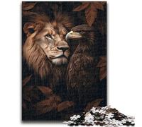 Puzzle da 1000 pezzi per adulti e adolescenti, aquila e leone, sfida difficile, antistress, migliora l'amore tra coppie, 38x26cm