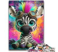 Puzzle da 1000 pezzi per adulti e adolescenti, arcobaleno, zebra, antistress, sfida difficile, migliora l'amore tra coppie, 38x26cm