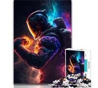 Puzzle da 1000 pezzi per adulti e adolescenti astronauta che fa boxe puzzle da 1000 pezzi attività divertente per la casa giocattoli per i giorni di pioggia regali di compleanno 38x26cm