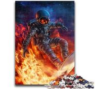 Puzzle da 1000 pezzi per adulti e adolescenti, astronauta che fa surf, 1000 pezzi per adulti, apprendimento educativo, ideale come regalo per tutta la famiglia (26x38cm)