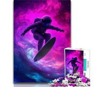Puzzle da 1000 pezzi per adulti e adolescenti, astronauta che fa surf nello spazio, antistress, per trascorrere il tempo libero e interagire con i genitori (75x50cm)