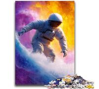 Puzzle da 1000 pezzi per adulti e adolescenti, astronauta che fa surf nello spazio, gioco stimolante e gioco per famiglie, un'opera d'arte per bambini dai 14 anni in su, 50x75cm
