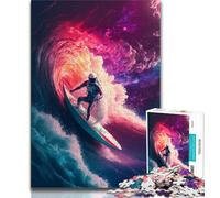 Puzzle da 1000 pezzi per adulti e adolescenti,astronauta che fa surf sulle onde,puzzle da 1000 pezzi,giochi di attività per famiglie impegnativi,giocattolo fai da te per regali di decorazioneda parete