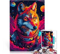 Puzzle da 1000 pezzi per adulti e adolescenti Astronauta Lupo Spazio Fatto di cartone Adatto a partire dai 14 anni Interazione genitore-figlio Regali interessanti per ridurre lo stress