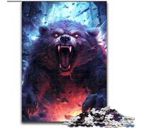 Puzzle da 1000 pezzi per adulti e adolescenti, attacco dell'orso, giochi educativi, decorazione per la casa, adatto per la decorazione del desktop (dimensioni 26x38cm)