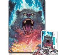 Puzzle da 1000 pezzi per adulti e adolescenti attacco di orsi giganti puzzle per adulti giocattoli educativi per l'apprendimento giochi per famiglie regali per amici e parenti 75x50cm