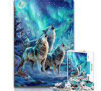 Puzzle da 1000 pezzi per adulti e adolescenti Aurora Howling Wolf 1000 pezzi per adulti giocattolo educativo intellettuale decomprimente decorazione perfetta 38x26cm