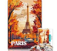 Puzzle da 1000 pezzi per adulti e adolescenti Autunno a Parigi, giocattoli educativi per l'apprendimento, giochi per famiglie che migliorano l'amore tra coppie (38x26cm)