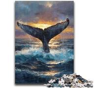 Puzzle da 1000 pezzi per adulti e adolescenti, balena misteriosa, puzzle da 1000 pezzi, gioco stimolante, ideale come regalo per tutta la famiglia (38x26cm)