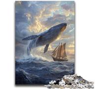 Puzzle da 1000 pezzi per adulti e adolescenti, balena spirituale, puzzle per adulti, regalo di compleanno, regali, arte murale per età 14 anni in su 50x75cm