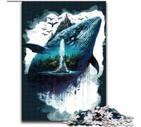 Puzzle da 1000 pezzi per adulti e adolescenti "Balena tra gli alberi", giocattolo educativo ideale come regalo per tutta la famiglia dai 14 anni in su (dimensioni 26x38cm)