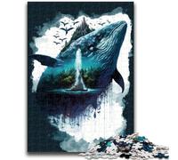 Puzzle da 1000 pezzi per adulti e adolescenti, balena tra gli alberi, giochi educativi, decorazione per la casa, regalo di compleanno, regali per età 14+ 50x75cm