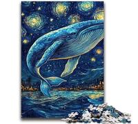 Puzzle da 1000 pezzi per adulti e adolescenti, balene nel cielo notturno, puzzle da 1000 pezzi, ideale come regalo per tutta la famiglia, adatto per bambini di età compresa tra 38 e 14 anni (38x26cm)