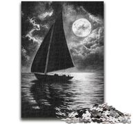 Puzzle da 1000 pezzi per adulti e adolescenti Barca a vela di notte per bambini dai 14 anni in su Gioca con i giocattoli perché è l'ideale come regalo per tutta la famiglia 50x75cm