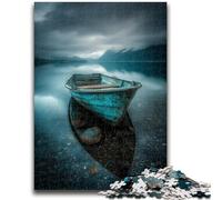 Puzzle da 1000 pezzi per adulti e adolescenti Barca sul lago Antistress Vacanza a casa Uccidi il tempo Lista dei desideri con Babbo Natale 26x38cm