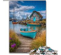 Puzzle da 1000 pezzi per adulti e adolescenti, barche su un'isola turistica, giochi educativi, decorazione per la casa, ideale come regalo per tutta la famiglia dimensioni 50x75cm