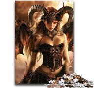 Puzzle da 1000 pezzi per adulti e adolescenti, bellissima donna demone con ali, gioco stimolante e gioco per famiglie, un'opera d'arte per bambini dai 14 anni in su, 26x38cm