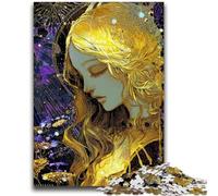 Puzzle da 1000 pezzi per adulti e adolescenti, bellissimi giochi educativi con ragazza dorata, decorazione da parete, regali unici per compleanno e Natale, 26x38cm