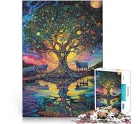 Puzzle da 1000 pezzi per adulti e adolescenti “Bellissimo albero” Fatto di legno,per 14+ Giocattolo educativo antistress Regali di Natale per le donne。misurare:50x75cm/19.68x29.52pollice