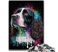 Puzzle da 1000 pezzi per adulti e adolescenti, bellissimo cane colorato, difficile da completare ma divertente e umoristico, unico, decorazione per la casa e regalo 26x38cm