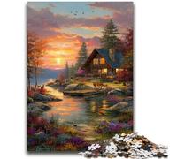 Puzzle da 1000 pezzi per adulti e adolescenti, bellissimo gioco di giocattoli a forma di baita, ogni pezzo è unico, gioco stimolante e divertente per tutta la famiglia, 50x75cm