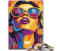 Puzzle da 1000 pezzi per adulti e adolescenti Bitcoin Girl per 14 anni e oltre Gioco impossibile Regalo di Natale e compleanno 26x38cm