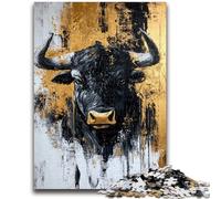 Puzzle da 1000 pezzi per adulti e adolescenti Black Bull, per età pari o superiore a 14 anni, decorazione per la casa come regalo per tutta la famiglia e gli amici, 50x75cm