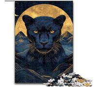 Puzzle da 1000 pezzi per adulti e adolescenti Black Panther Under The Moon, giocattolo educativo intellettuale decomprimente, ideale come regalo per tutta la famiglia dimensioni 26x38cm
