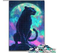 Puzzle da 1000 pezzi per adulti e adolescenti Black Panther Under The Moon, per gioco educativo, giocattolo, arredamento unico per la casa e regali (dimensioni 50x75cm)