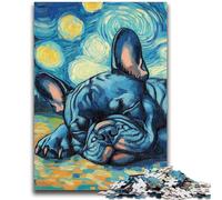 Puzzle da 1000 pezzi per adulti e adolescenti Bulldog francese Cielo notturno per età 14+ Gioco intellettuale Regali di compleanno di Natale 50x75cm