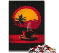 Puzzle da 1000 pezzi per adulti e adolescenti Caffè al tramonto Giocattolo educativo antistress Interazione genitore-figlio per bambini dai 14 anni in su 50x75cm