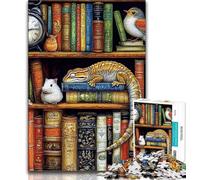 Puzzle da 1000 pezzi per adulti e adolescenti Camaleonte su scaffale, aiuta il cervello ad esercitare giocattoli avvincenti per coltivare la pazienza Decorazione perfetta 50x75cm