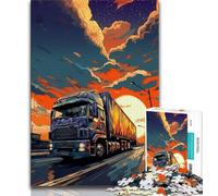 Puzzle da 1000 pezzi per adulti e adolescenti,camion sulla strada Puzzle da 1000 pezzi,ideale come regalo per tutta la famiglia Adatto per bambini di età compresa tra 14 e 38 anni (38x26cm)