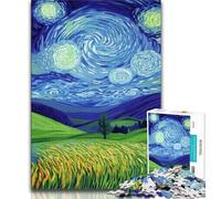 Puzzle da 1000 pezzi per adulti e adolescenti Campi sotto il cielo notturno, aiuta il cervello a esercitare giocattoli avvincenti per coltivare la pazienza Decorazione perfetta 50x75cm