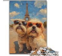 Puzzle da 1000 pezzi per adulti e adolescenti, cane che fa selfie, giocattoli educativi per alleviare lo stress, migliorare l'amore tra le coppie, 38 x 26 cm