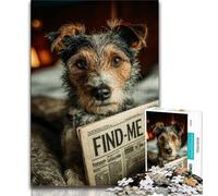 Puzzle da 1000 pezzi per adulti e adolescenti, cane che legge il giornale, giocattoli avvincenti per la decorazione della casa (dimensioni 38x26cm)