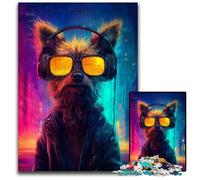 Puzzle da 1000 pezzi per adulti e adolescenti, cane con gli occhiali, puzzle in legno difficili e impegnativi, fantastici regali e giocattoli per bambini dai 14 anni in su, 50x75cm