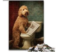 Puzzle da 1000 pezzi per adulti e adolescenti Cane sul water, per bambini dai 14 anni in su, giocattoli educativi per l'apprendimento, giochi per famiglie, regalo di compleanno (dimensioni 26x38cm)
