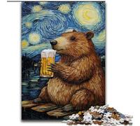 Puzzle da 1000 pezzi per adulti e adolescenti Capibara che beve nel cielo notturno, giocattoli educativi per l'apprendimento, giochi per famiglie, regali per amici e parenti (dimensioni 50x75cm)